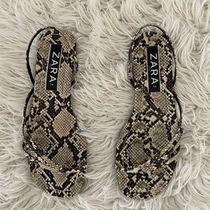 Snake print sandals (Never Worn)